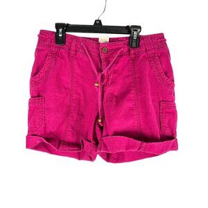 Sonoma Life + Style Pink Linen Blend Cargo Shorts Size 4